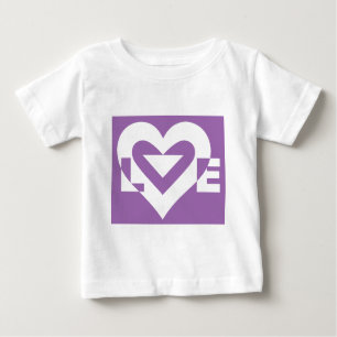 T-shirt Pour Bébé Amour blanc sur violet