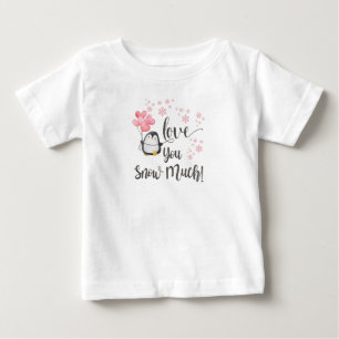 T-shirt Pour Bébé Amour - Cute Valentine Penguin Enfants Personnalis