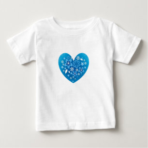 T-shirt Pour Bébé Amour de coeur bleu