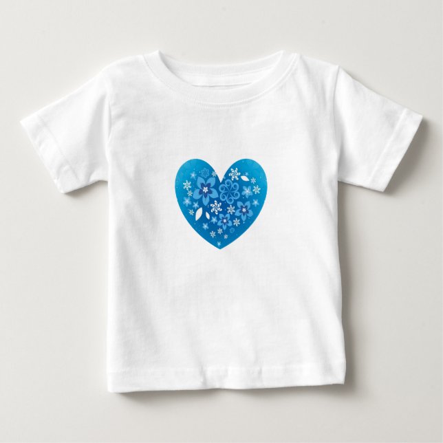 T-shirt Pour Bébé Amour de coeur bleu (Devant)