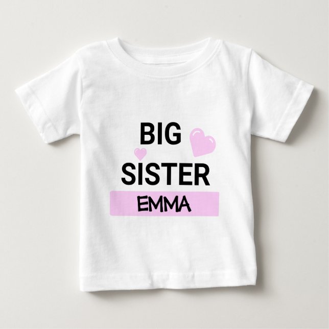 T-shirt Pour Bébé Amour de grande sœur personnalisé  (Devant)