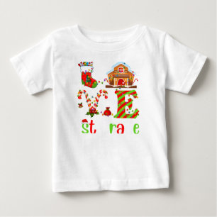 T-shirt Pour Bébé Amour de Noël Amour de 1ère année Enseignant Noël