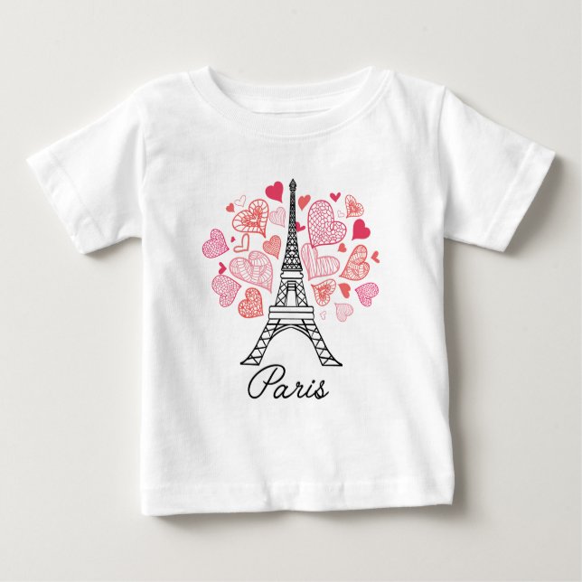 T-shirt Pour Bébé Amour de Paris, France (Devant)