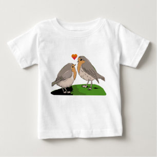 T-shirt Pour Bébé Amour d'oiseau de rouge-gorge