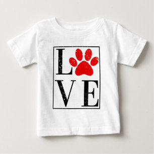 T-SHIRT POUR BÉBÉ AMOUR EMPRUNTE D'ANIMAL CHIEN PROPRIÉTAIRE AMATEUR