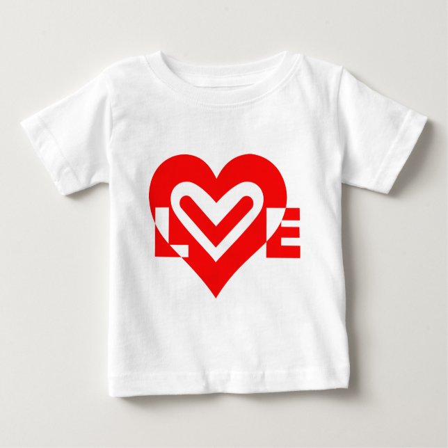 T-shirt Pour Bébé Amour en rouge (Devant)
