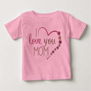 T-shirt Pour Bébé amour maman coeur floral