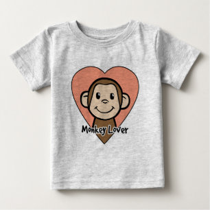 T-shirt Pour Bébé Amour mignon de singe de sourire de clipart