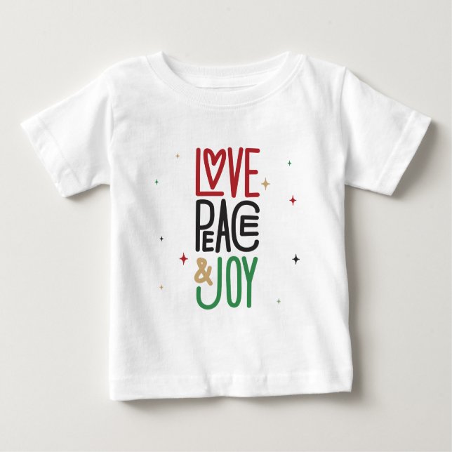 T-shirt Pour Bébé Amour, paix et joie (Devant)
