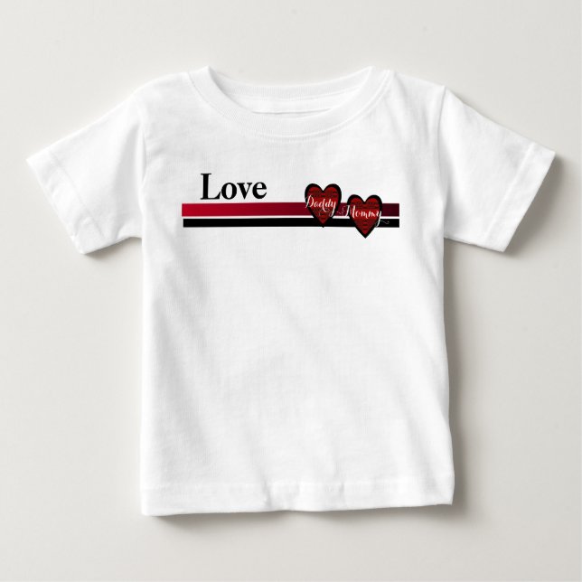 T-shirt Pour Bébé Amour Papa-maman (Devant)