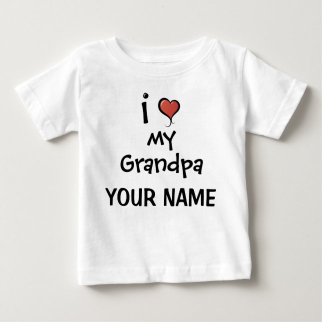 T-shirt Pour Bébé Amour personnalisé de grand-papa (Devant)