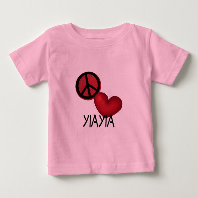 T-shirt Pour Bébé Amour YiaYia de paix (Devant)