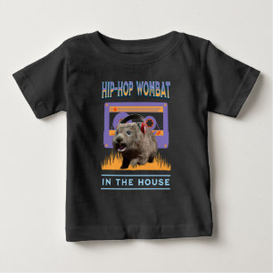 T-shirt Pour Bébé Amoureux de musique Hip-Hop Wombat drôle avec casq