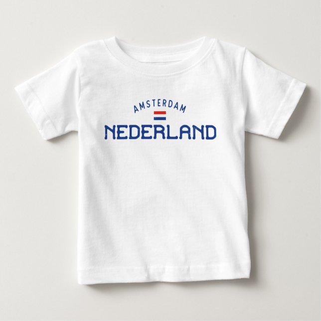 T-shirt Pour Bébé Amsterdam Nederland (Pays-Bas) en détresse (Devant)