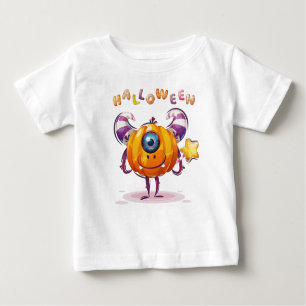 T-shirt Pour Bébé Amusant Citrouille d'Halloween chilien avec baguet