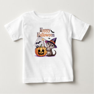T-shirt Pour Bébé Amusant Citrouille Otter Lover Happy Halloween 202