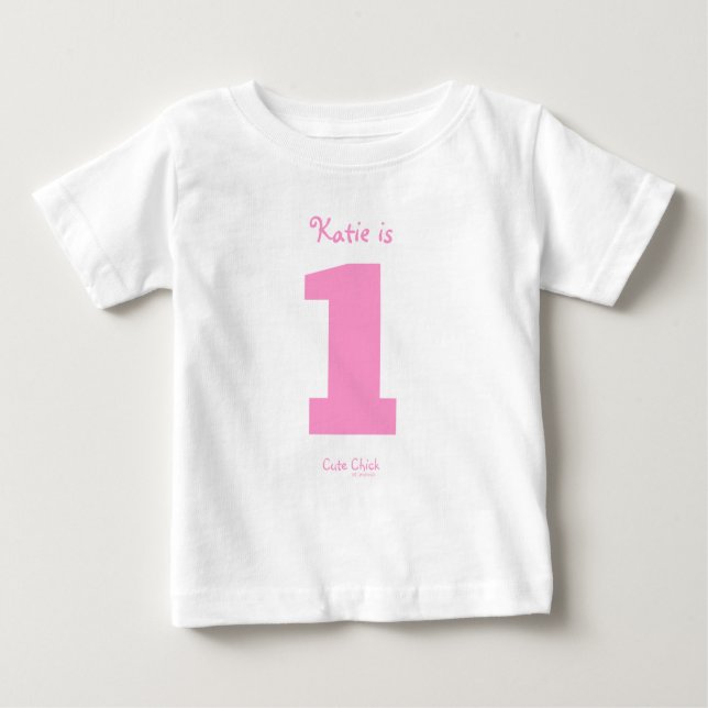 T-shirt Pour Bébé Amusant Un An Bébé Fille 1er Anniversaire Fête (Devant)