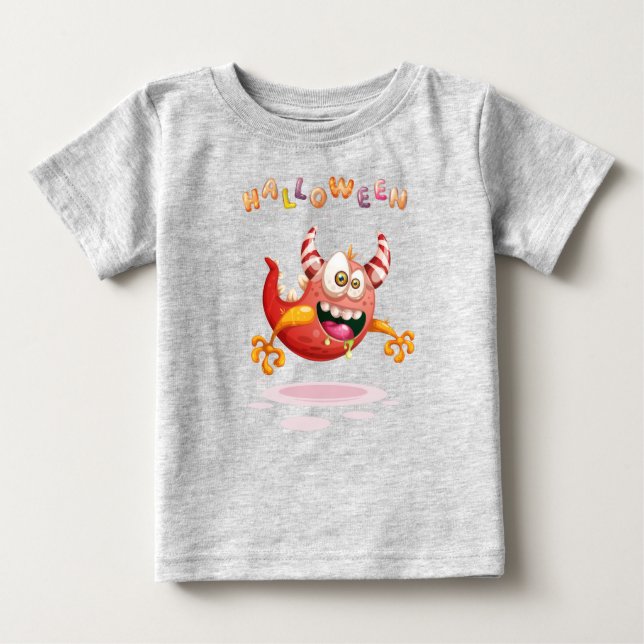 T-shirt Pour Bébé Amusante Halloween Monster Toddler Baby T-Sh (Devant)