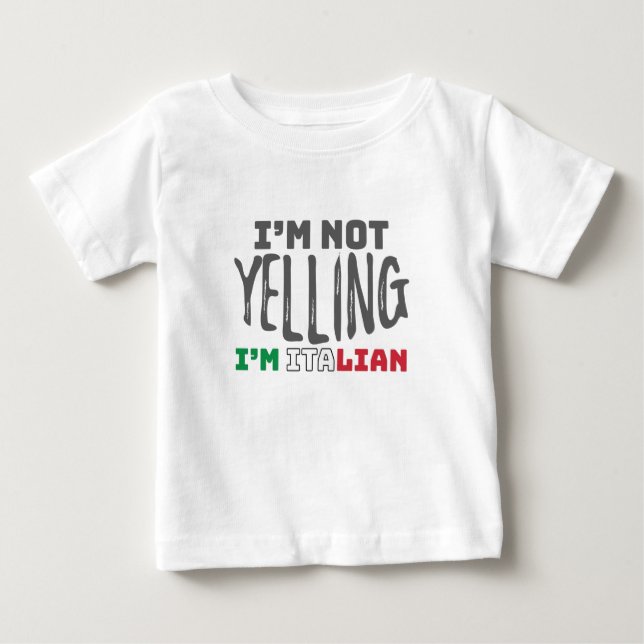 T-shirt Pour Bébé Amusante Italie : Plaisanter sans crier Italie gra (Devant)