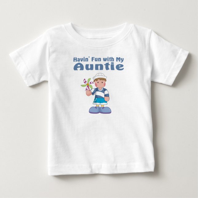 T-shirt Pour Bébé Amusement avec Tante (Devant)