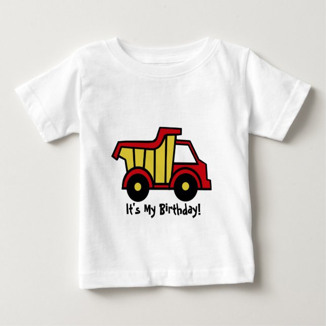 T-shirt Pour Bébé Amusement de construction / Camion de vidage (Devant)