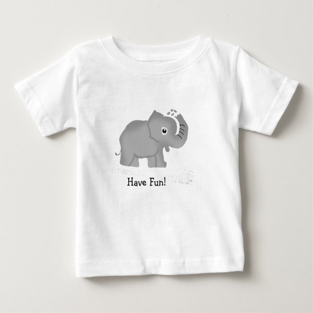 T-shirt Pour Bébé Amusez Bébé Eléphant (Devant)