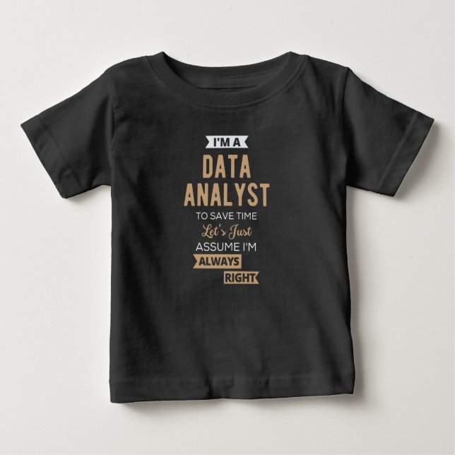 T-shirt Pour Bébé Analyste de données (Devant)