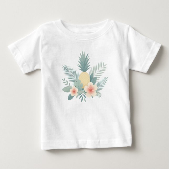 T-shirt Pour Bébé Ananas floral & Hawaiian (Devant)