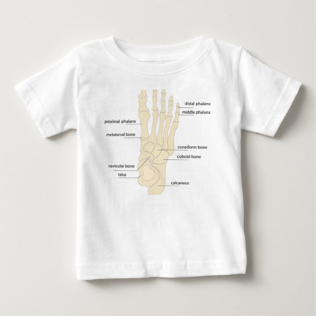 T-shirt Pour Bébé Anatomie des os de pieds (Devant)