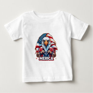 T-shirt Pour Bébé Anciens Combattants Drapeau américain Merica Aigle
