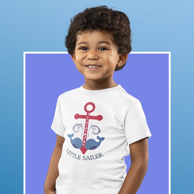 T-shirt Pour Bébé Ancrage nautique baleines bleues petit marin (Créateur téléchargé)