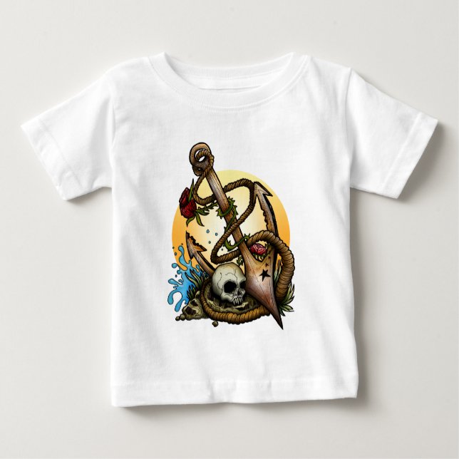 T-shirt Pour Bébé Ancré (Devant)
