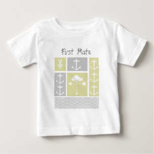 T-shirt Pour Bébé Ancre marine jaune et gris Vane météorologique