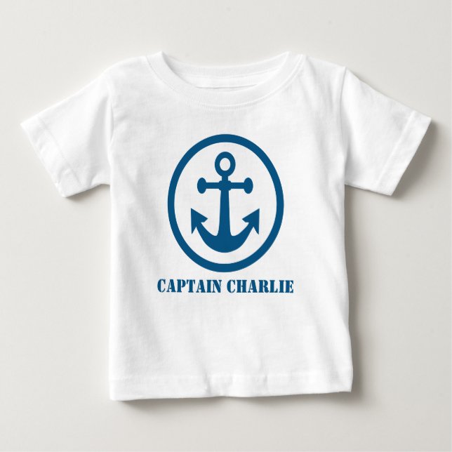 T-shirt Pour Bébé Ancre nautique vêtements de texte personnalisés (Devant)
