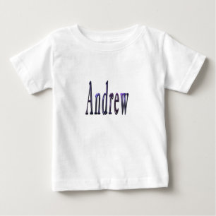 T-shirt Pour Bébé Andrew Nom Dans Nébuleuse Bleue,