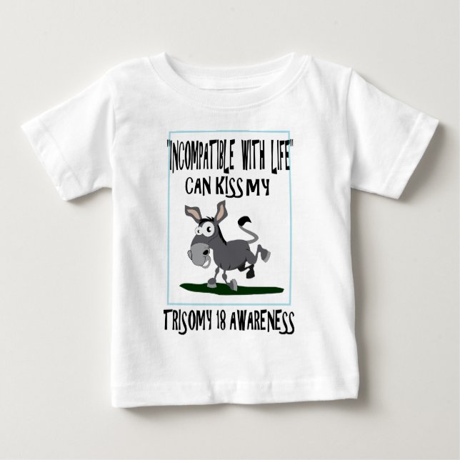 T-shirt Pour Bébé Âne de la trisomie 18 (Devant)