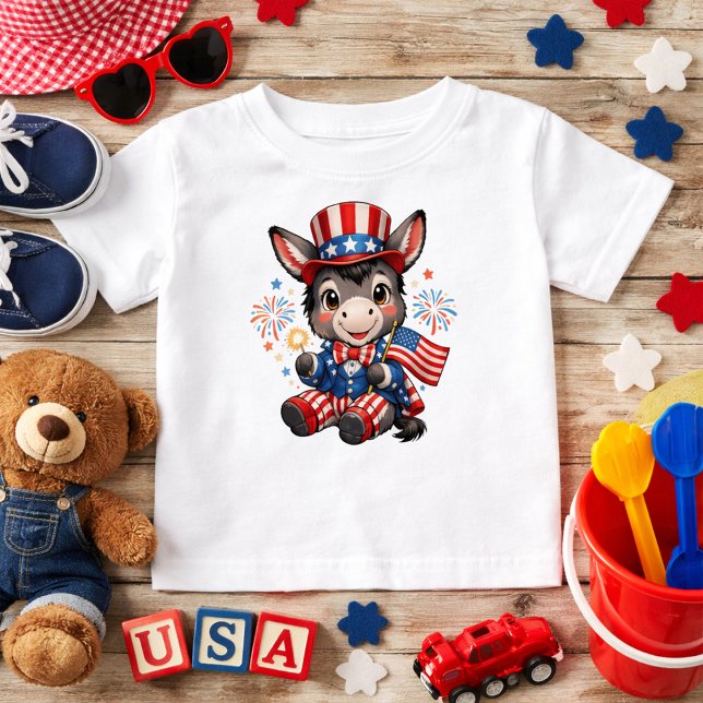 T-shirt Pour Bébé Âne patriotique mignon (Créateur téléchargé)