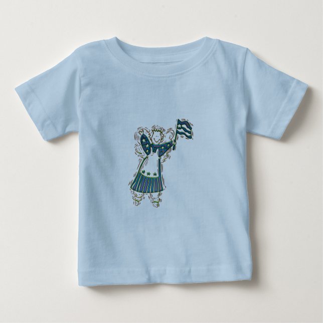 T-shirt Pour Bébé Ange patriotique (Devant)