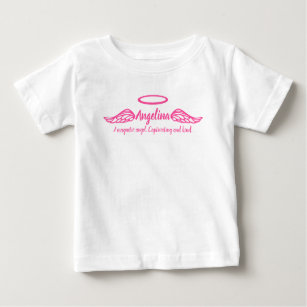 T-shirt Pour Bébé Angelina filles nom et sens ailes d'ange rose
