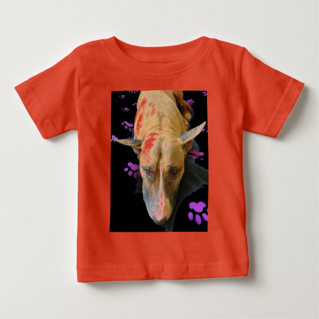 T-shirt Pour Bébé Anglais Bull Terrier Infants Baby-Shirts (Devant)