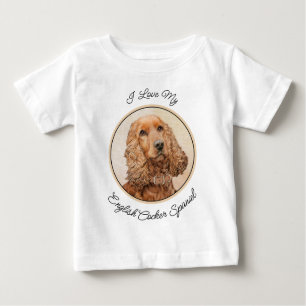 T-shirt Pour Bébé Anglais Cocker Peinture Espagnole - Art Chien orig