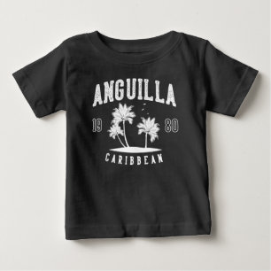 T-shirt Pour Bébé Anguilla Palmier des Caraïbes 1980