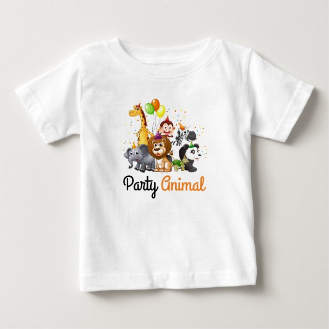 T-shirt Pour Bébé Animal Tee de première partie du bébé (Devant)