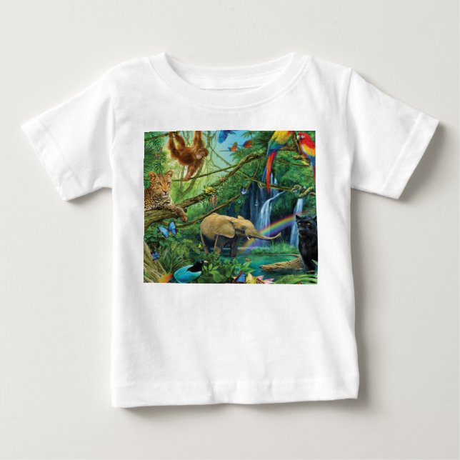 T-shirt Pour Bébé Animals living together throw pillow (Devant)