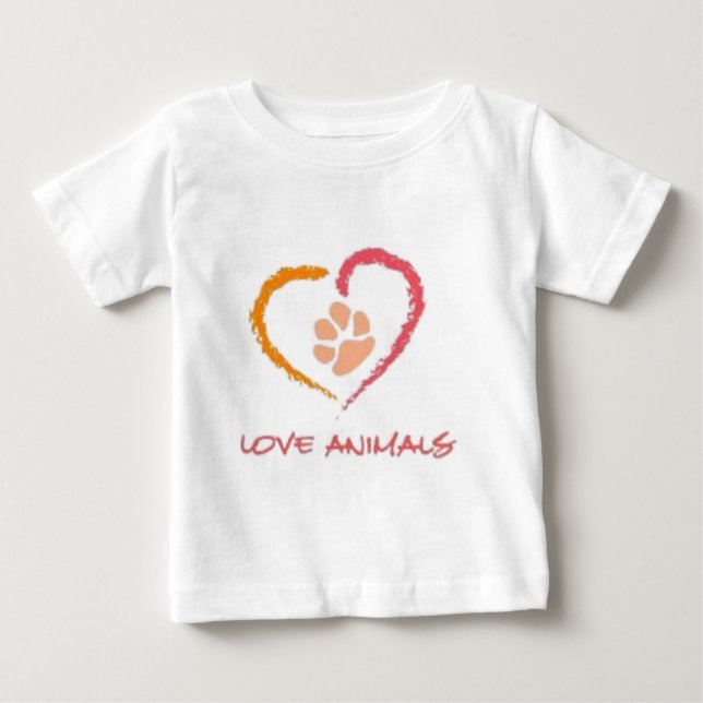 T-shirt Pour Bébé Animaux d'amour (Devant)