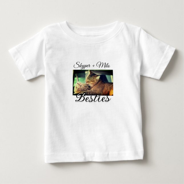 T-shirt Pour Bébé Animaux de compagnie amis besties ajouter nom anim (Devant)