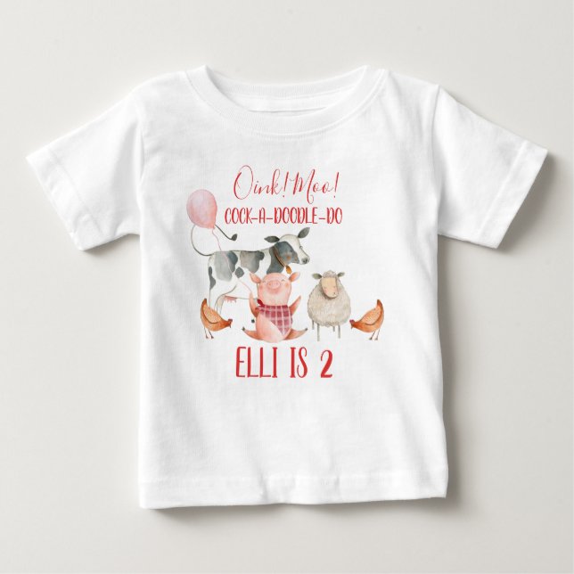 T-shirt Pour Bébé Animaux de ferme (Devant)