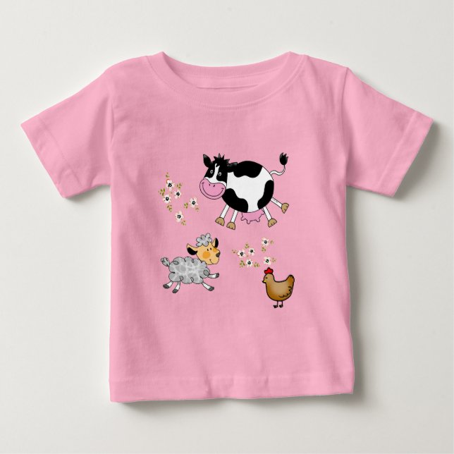 T-shirt Pour Bébé animaux de ferme (Devant)