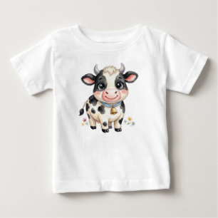 T-shirt Pour Bébé Animaux de ferme mignons-Vache