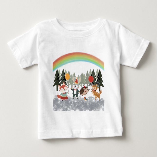 T-shirt Pour Bébé Animaux de fête (Devant)